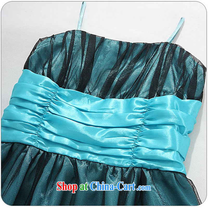 JK 2. YY 2015 larger collision color-waist Web yarn strap short dress beauty graphics thin bridesmaid clothing blue XXXL, JK 2. YY, shopping on the Internet