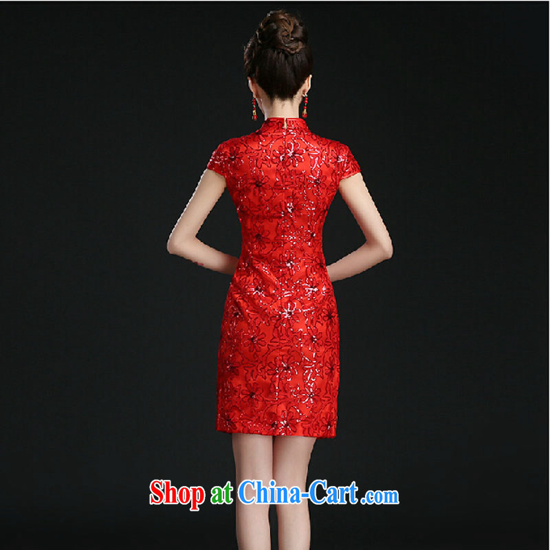 Pure bamboo yarn love 2015 New Red bridal wedding dress short evening dress evening dress uniform toasting Red double-shoulder dresses beauty red tailored to contact customer service, and pure bamboo love yarn, shopping on the Internet