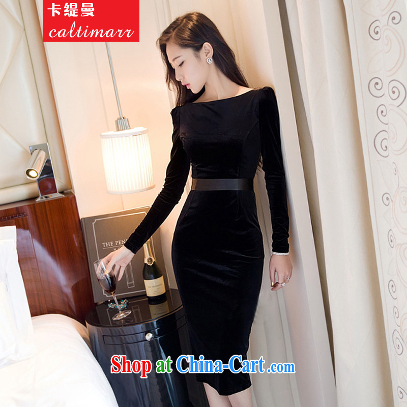 The economy, spring and autumn 2015 new women on a field for wool long-sleeved solid sense of packages and dress women dress long skirt black L, the economy (Caltimarr), shopping on the Internet
