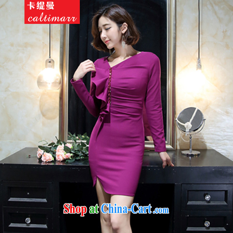 The economy, Autumn 2015 the Korean version of the new, decorated with women who won a sense of long-sleeved package and dress style dress purple XL, the economy (Caltimarr), shopping on the Internet