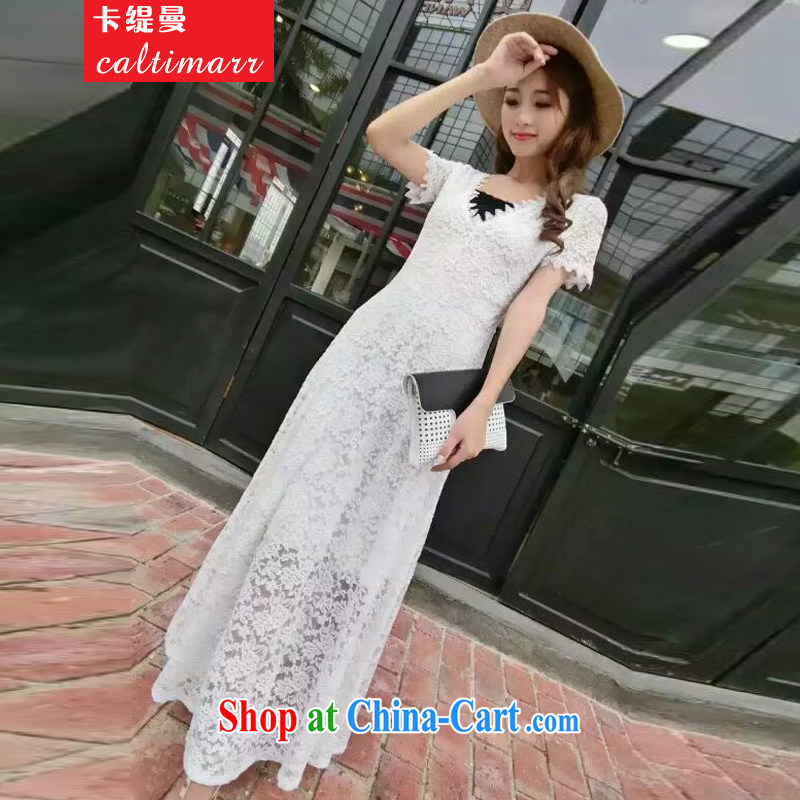 The economy Cayman 2015 summer and autumn new Korea Polytechnic sexy back exposed lace long-sleeved at Merlion dress dress long-sleeved white M, the economy (Caltimarr), shopping on the Internet