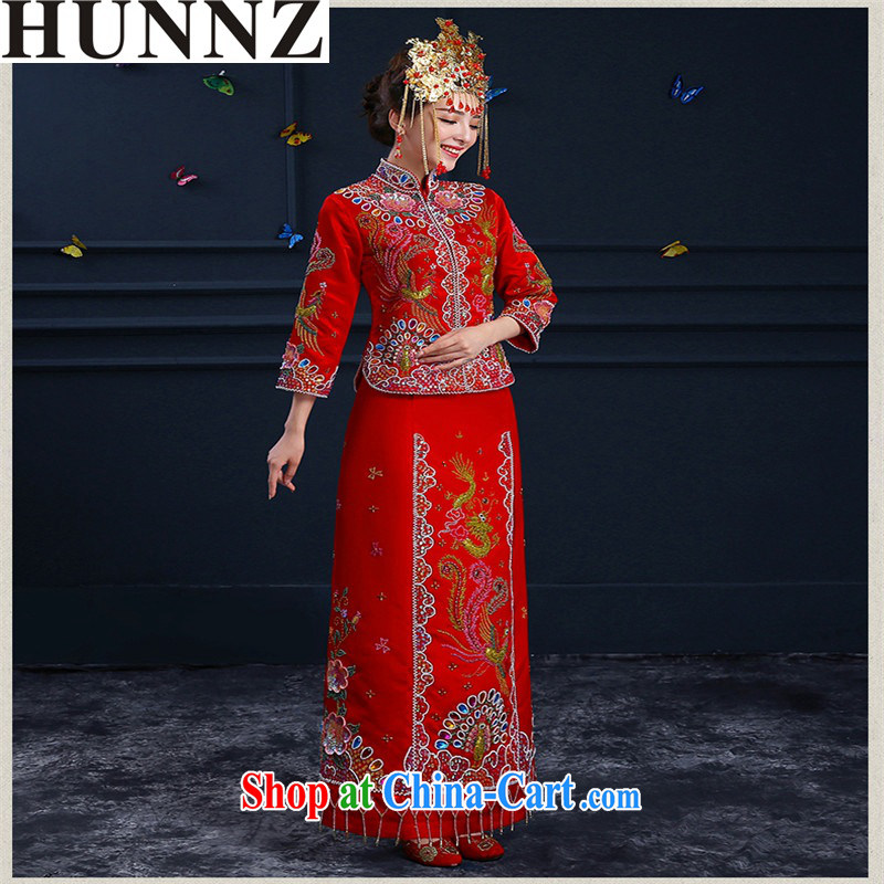 Products HUNNZ 2015 spring and summer new wedding dress bridal toast serving married clothing qipao Chinese Soo Wo service red XXL, HUNNZ, shopping on the Internet