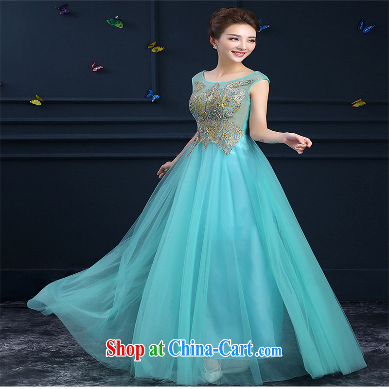 Products HUNNZ new summer marriage red long, Ms. high toasting banquet dress light blue XXL