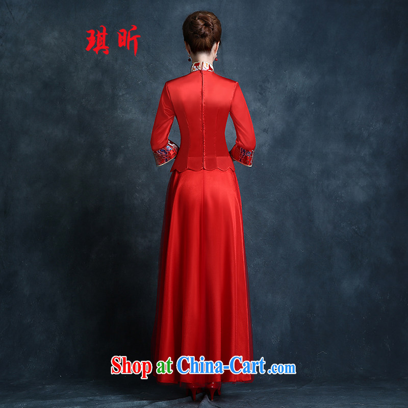 Angel year bridal wedding dress bows new, fall 2015 cheongsam dress red stylish retro lace beauty dress red XXL, Qi, and, online shopping