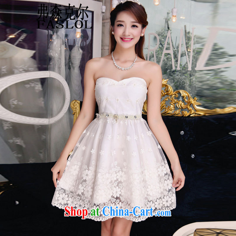 2015 autumn new bare shoulders lace dresses beauty graphics thin sexy Openwork dresses apricot L, infusion Michael (FASLOL), shopping on the Internet