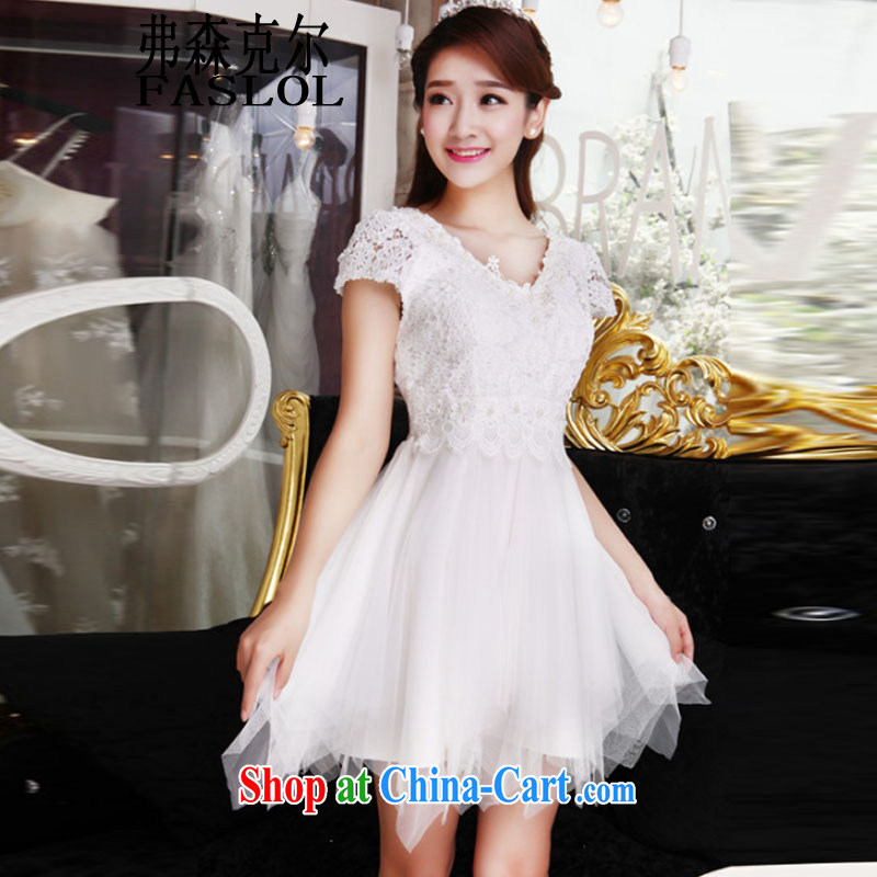 Korean lace stitching Web yarn V for name-yuan, dresses 966 pink L, infusion Michael (FASLOL), online shopping