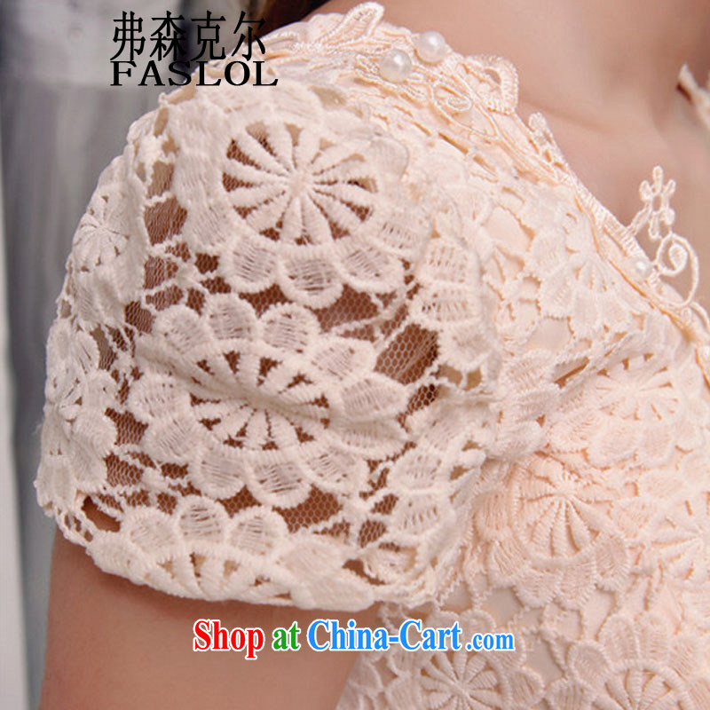 Korean lace stitching Web yarn V for name-yuan, dresses 966 pink L, infusion Michael (FASLOL), online shopping