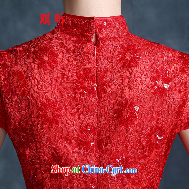 Angel year marriages qipao toast clothing 2015 New Evening Dress red stylish retro beauty improved dresses short red XXL, Qi, and, shopping on the Internet