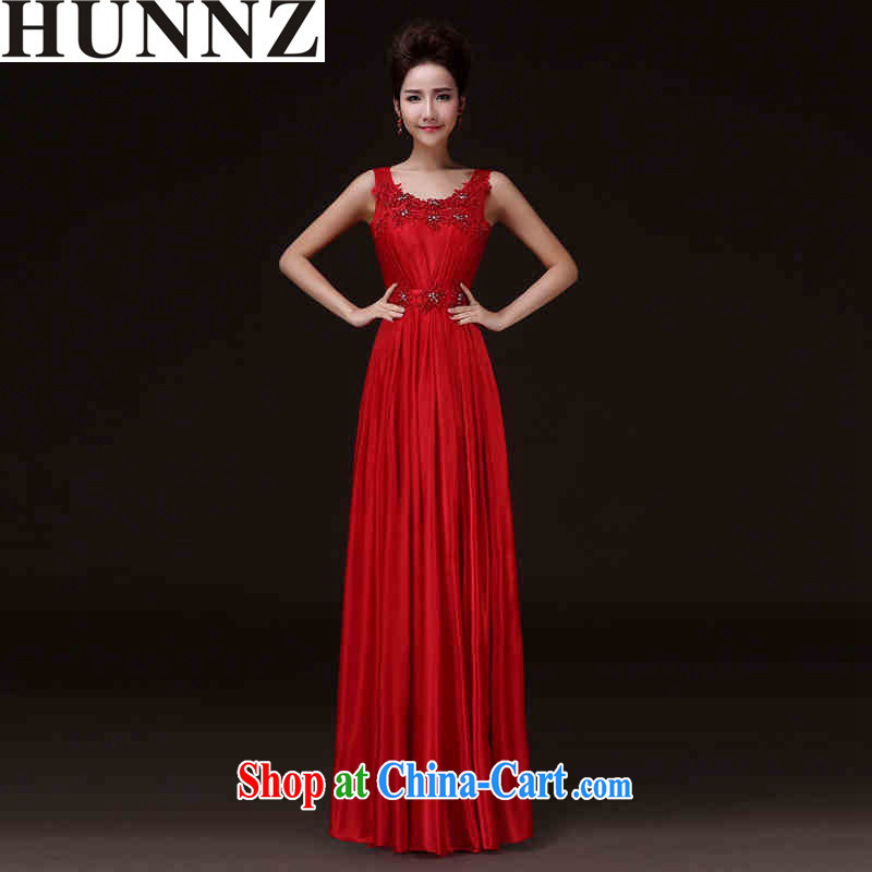 Products HUNNZ 2015 new spring and summer exclusive fashion Red double-shoulder bridal gown banquet toast serving red XXL, HUNNZ, shopping on the Internet