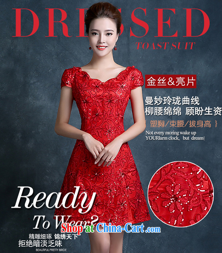 Angel year toast service 2015 new bride's wedding dresses stylish beauty short red sun flower dress beauty graphics thin red XXL pictures, price, brand platters! Elections are good character, the national distribution, so why buy now enjoy more preferential! Health