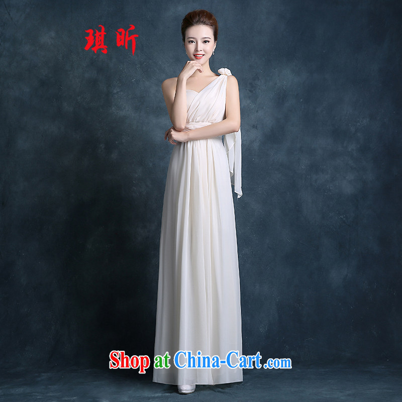 Angel year 2015, spring bridesmaid dress short, long, cultivating Korean version binding with sister's pink single shoulder dress skirt hot champagne color XXL, Qi, and, shopping on the Internet