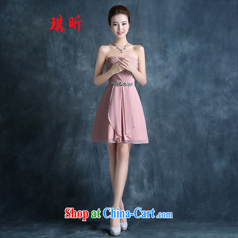 Angel year bridesmaid dresses in Spring and Autumn 2015 new short, accompanied by her sisters served as banquet bridesmaid skirt small dress dresses 豆沙 red XXL, Qi, and, shopping on the Internet