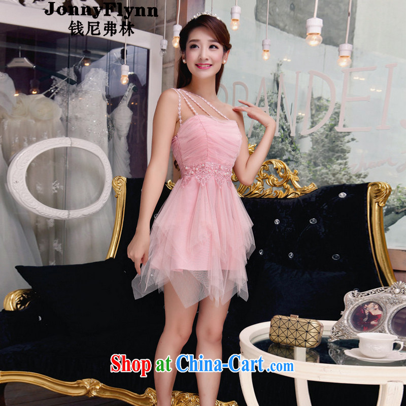 The handsome flag fall 2015 manually staple beads wood drill style Beauty Chest bare dresses bridesmaid groups dress skirt pink L, handsome flag, shopping on the Internet