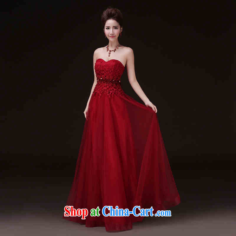 Products HUNNZ 2015 new spring and summer red Mary Magdalene, chest stylish upscale banqueting toast service bridal gown red XXL, HUNNZ, shopping on the Internet