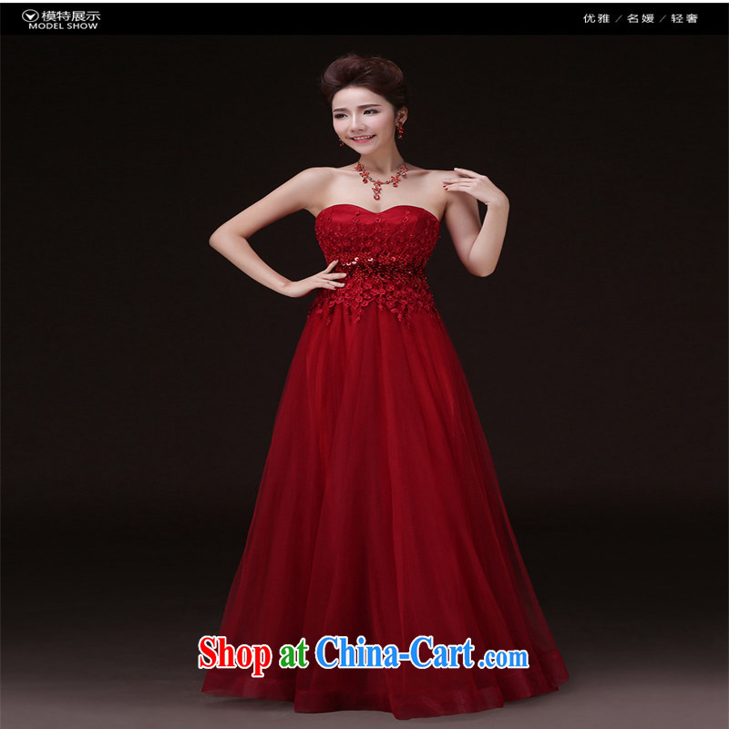 Products HUNNZ 2015 new spring and summer red Mary Magdalene, chest stylish upscale banqueting toast service bridal gown red XXL, HUNNZ, shopping on the Internet