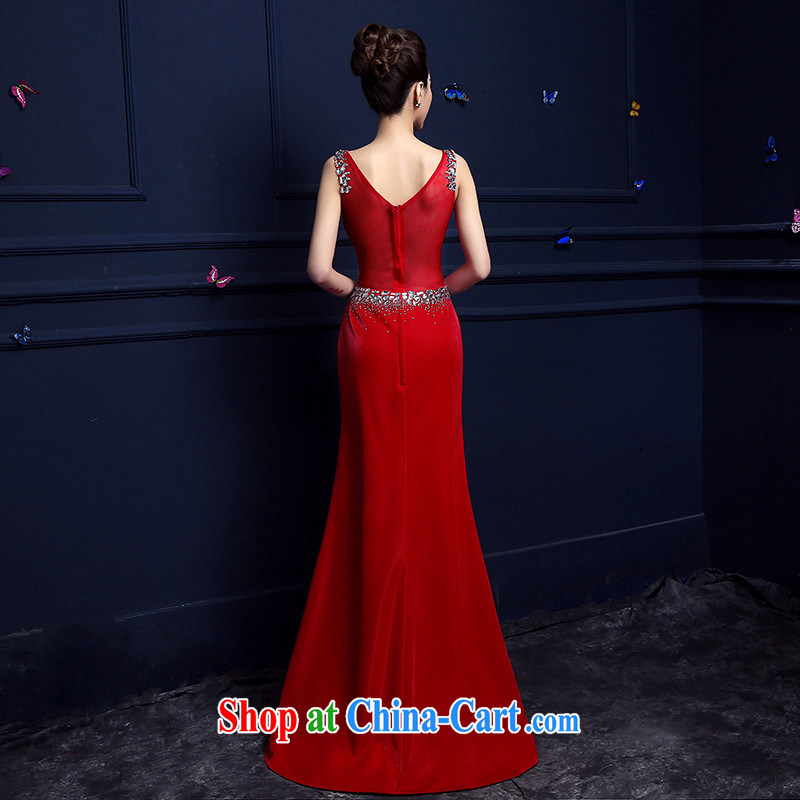 Products hannizi 2015 spring and summer new toast Service Bridal red tail Evening Dress fashion long dress red M, Korea, colorful (hannizi), shopping on the Internet