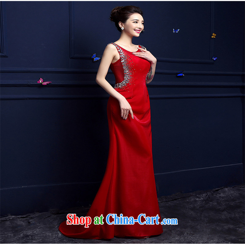 Products HUNNZ 2015 red tail Evening Dress stylish upmarket long banquet toast service bridal gown red XXL, HUNNZ, shopping on the Internet