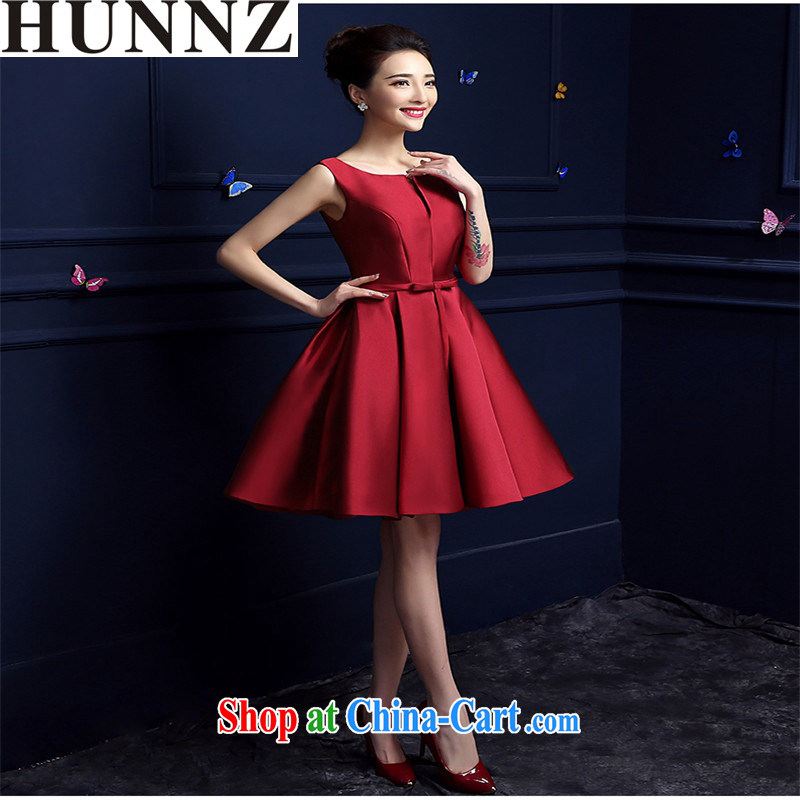 Products HUNNZ bridal dresses 2015 spring and summer new stylish length, bridesmaid service banquet dress wine red short XXL, HUNNZ, shopping on the Internet
