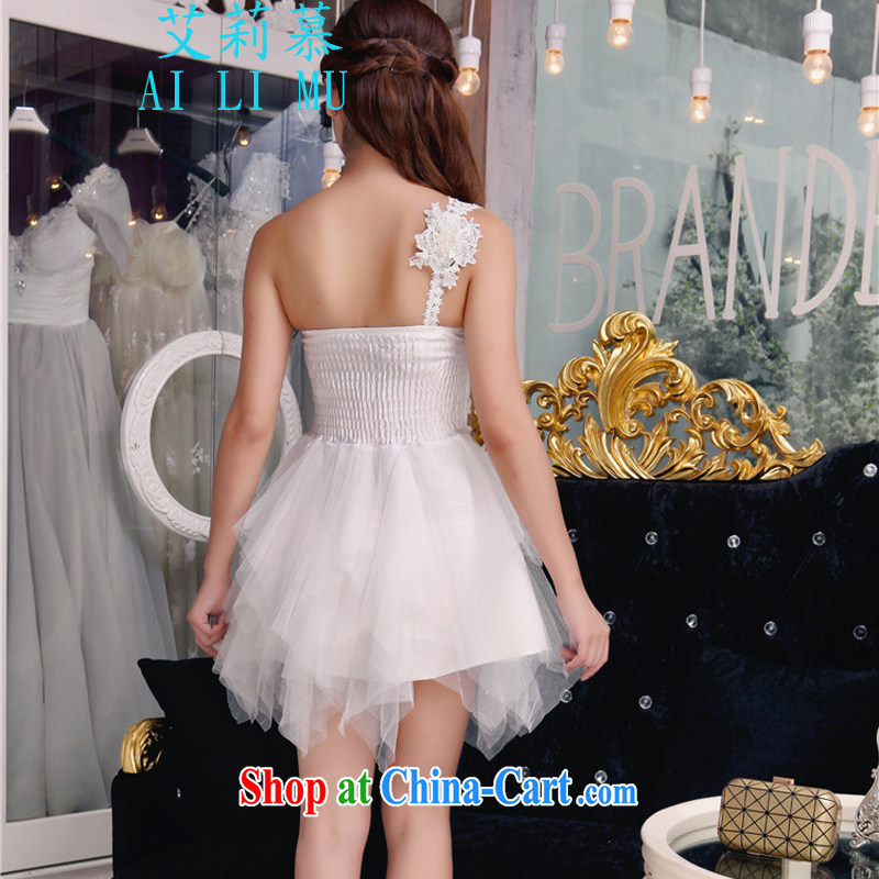 Allie in autumn 2015 manually staple beads wood drill temperament Mary Magdalene Beauty Chest dresses bridesmaid groups dress skirt P BR 318 8875 white L, Allie (AILIMU), online shopping