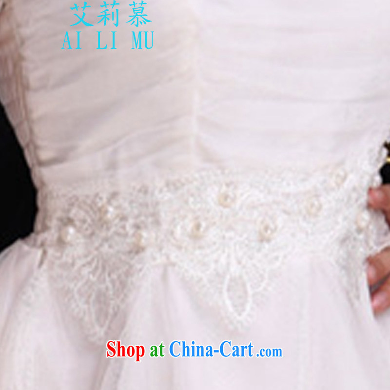 Allie in autumn 2015 manually staple beads wood drill temperament Mary Magdalene Beauty Chest dresses bridesmaid groups dress skirt P BR 318 8875 white L, Allie (AILIMU), online shopping
