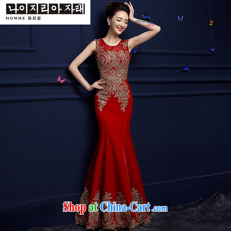Products hannizi 2015 spring and summer new bride toast serving long dual-shoulder red lace dress at Merlion red M, Korea, (hannizi), shopping on the Internet