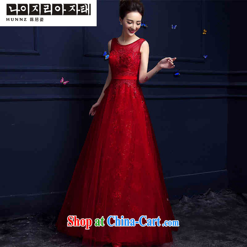 Products hannizi 2015 new summer exclusive fashion red long dual-shoulder bridal gown dress uniform toasting red M, Korea, colorful (hannizi), and, on-line shopping
