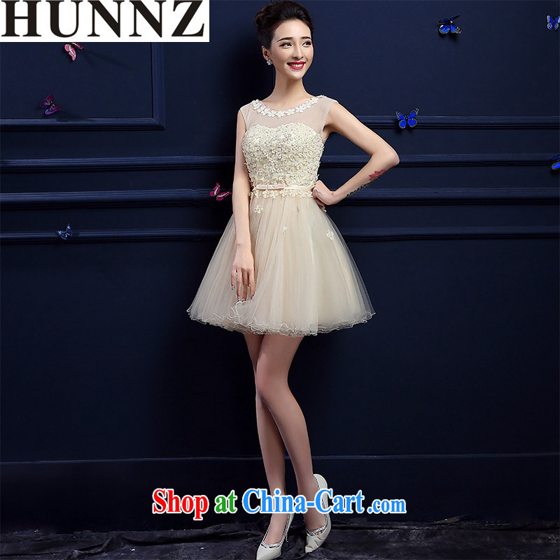 Products HUNNZ 2015 stylish new spring and summer red short banquet dress bridal dresses serving toast champagne color XXL