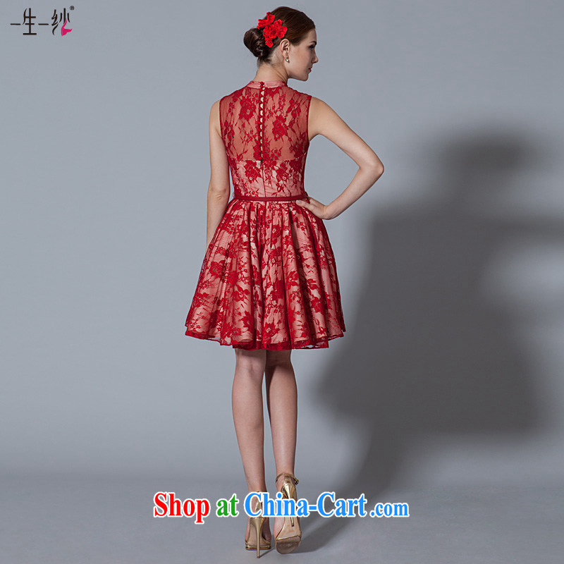 A yarn bridal toast dress short 2015 new moderator dress red dress summer red XL code 15 days pre-sale, a yarn, and shopping on the Internet