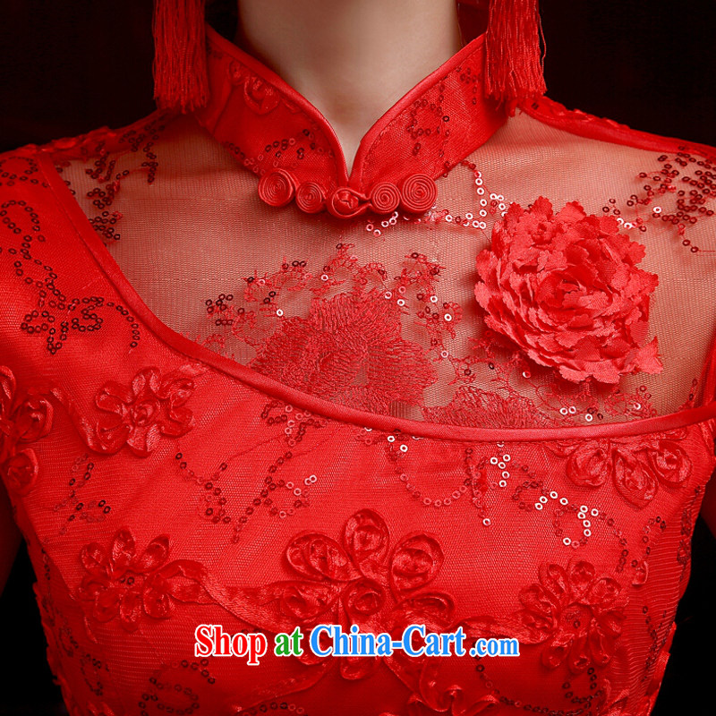 Yong-yan and bride's wedding dresses serving toast 2015 spring and summer new crowsfoot Chinese Antique red wedding dresses, long red long. size color is not final, and Yong-yan good offices, and online shopping