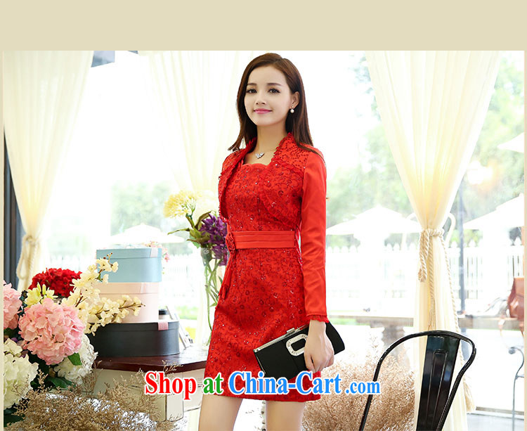 Fragrant snow fall 2015 New Beauty two-piece dresses, who won the red bridal the wedding toast dress red XXXL pictures, price, brand platters! Elections are good character, the national distribution, so why buy now enjoy more preferential! Health
