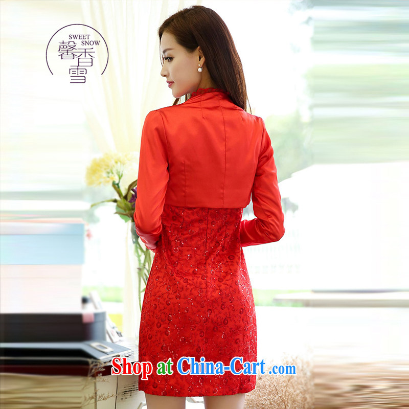 Fragrant snow fall 2015 New Beauty two-piece dresses, who won the red bridal the wedding toast dress red XXXL, fragrant Snow (XINXIANGXUE), shopping on the Internet