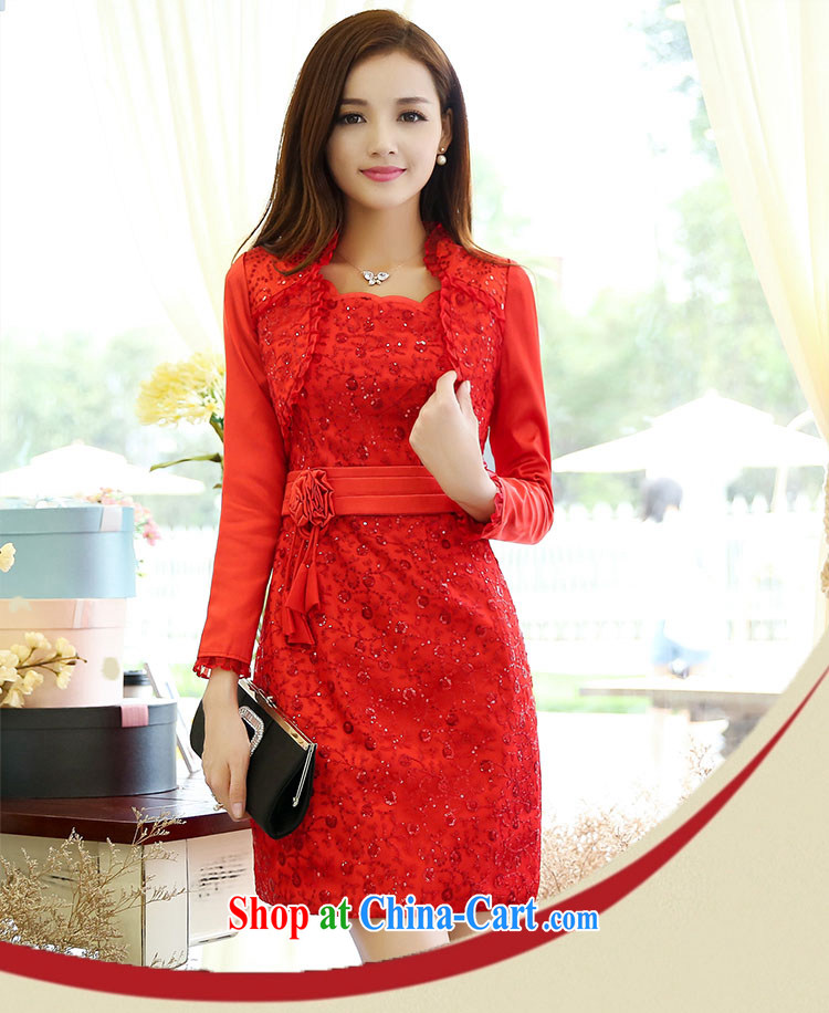 The US is still clothing 2015 new dresses dresses wedding dresses Chinese spring and summer red lace retro bridal toast clothing red XXL pictures, price, brand platters! Elections are good character, the national distribution, so why buy now enjoy more preferential! Health