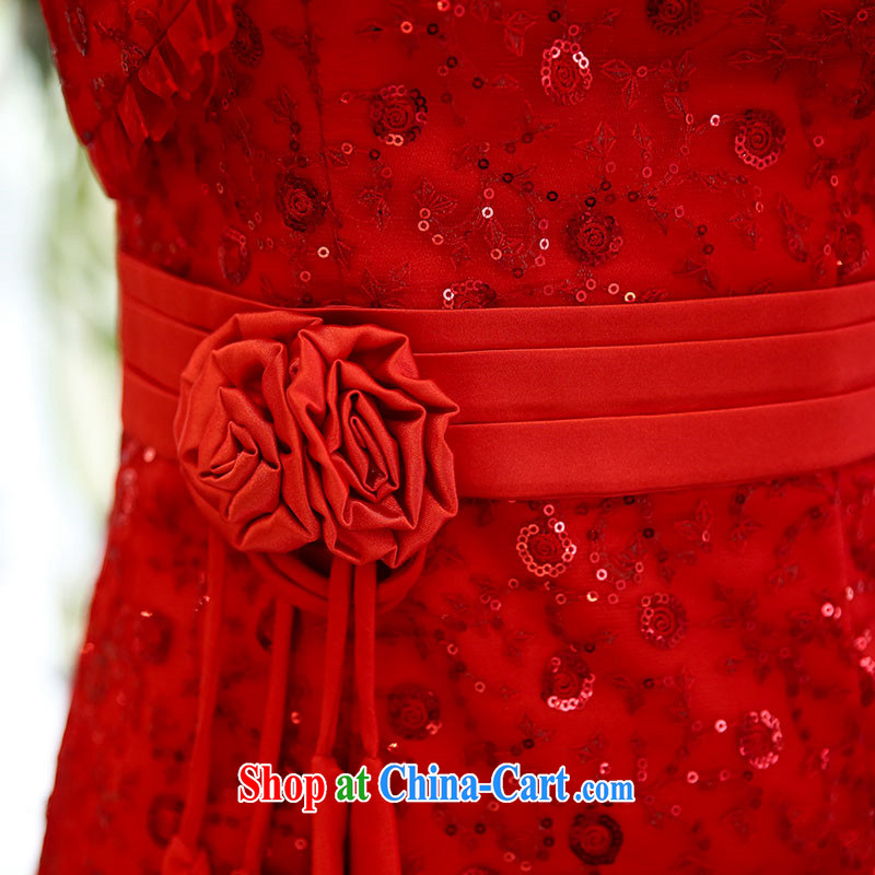 The US is still clothing 2015 new cheongsam dress Chinese wedding dress spring and summer red lace retro bridal toast clothing red XXL, the US is still clothing, shopping on the Internet