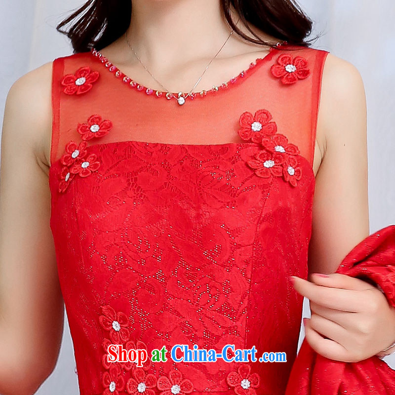 The US is still clothing Spring and Autumn 2015 new bride wedding dress toast clothing back to the lace dress dress two-piece decorated in red XXXL, the US is still clothing, shopping on the Internet