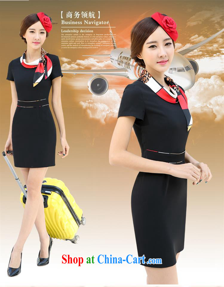 Career Women with a short-sleeved dress Korean air stewardesses uniforms beauty jewelry sale hotel clothing black XXXL pictures, price, brand platters! Elections are good character, the national distribution, so why buy now enjoy more preferential! Health