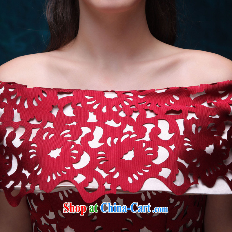 Toast serving short stylish and cultivating a Field shoulder wine red uniforms 2015 new summer bride's wedding banquet dress bridal wedding dress show serving wine red will do 7 Day Shipping does not and will not change, love, and, shopping on the Interne