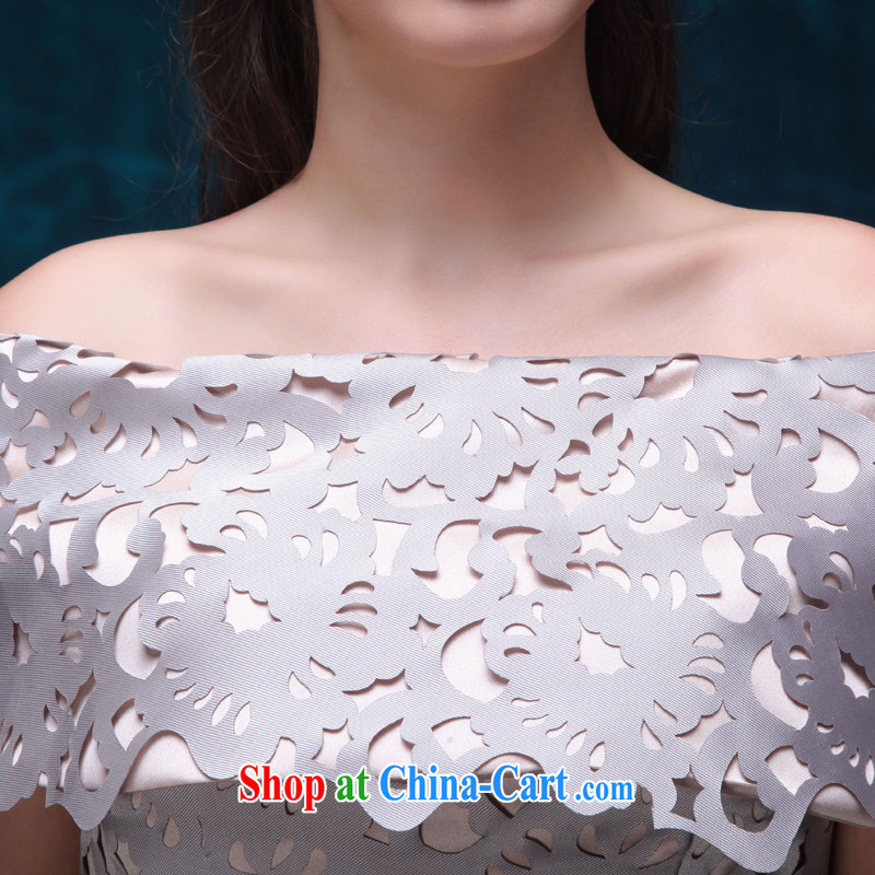 Toast serving short, Korean version cultivating a Field shoulder performance service 2015 new summer bridal wedding banquet dress the Field shoulder beauty Evening Dress cutouts style wine red made 7 Day Shipping does not and will not change, and love, in
