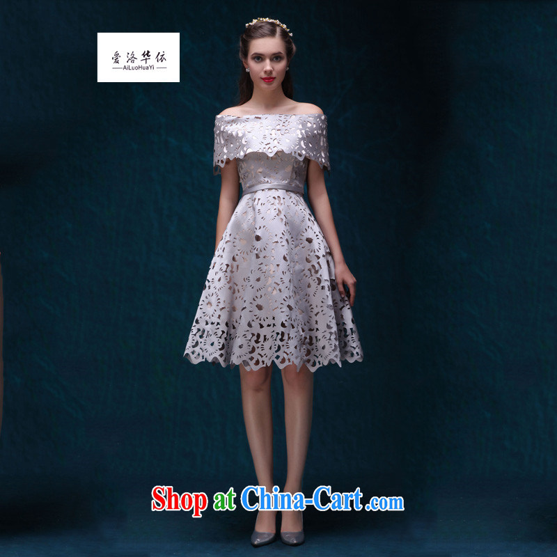 Toast serving short, Korean version cultivating a Field shoulder performance service 2015 new summer bridal wedding banquet dress the Field shoulder beauty Evening Dress cutouts style wine red made 7 Day Shipping does not and will not change, and love, in