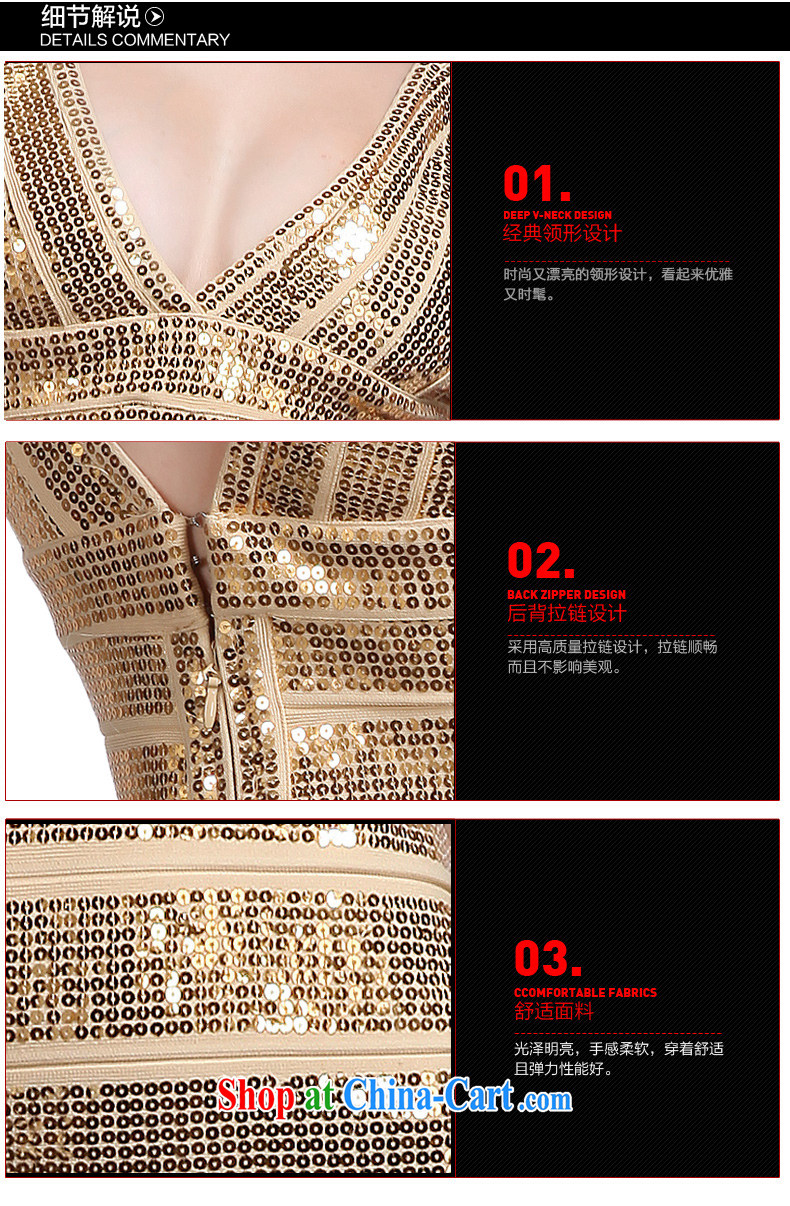 Europe and North America 2015 spring and summer new Cultivating Female bandage dress & my store sexy package and gold beads, dress Golden Pearl, L pictures, price, brand platters! Elections are good character, the national distribution, so why buy now enjoy more preferential! Health