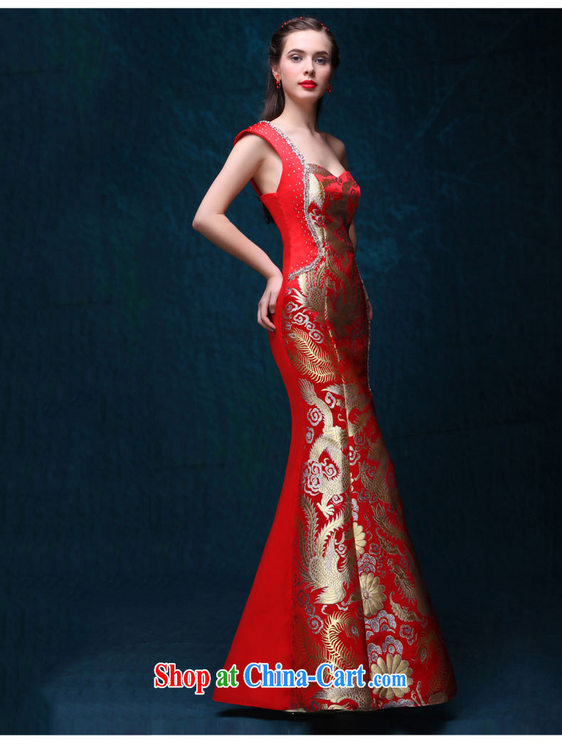 Toast serving long, sexy graphics thin crowsfoot single shoulder moderator service 2015 new summer bridal wedding dresses, elegant shoulder the drill long night at Merlion, red made 7 Day Shipping does not return not-for-pictures, price, brand platters! Elections are good character, the national distribution, so why buy now enjoy more preferential! Health