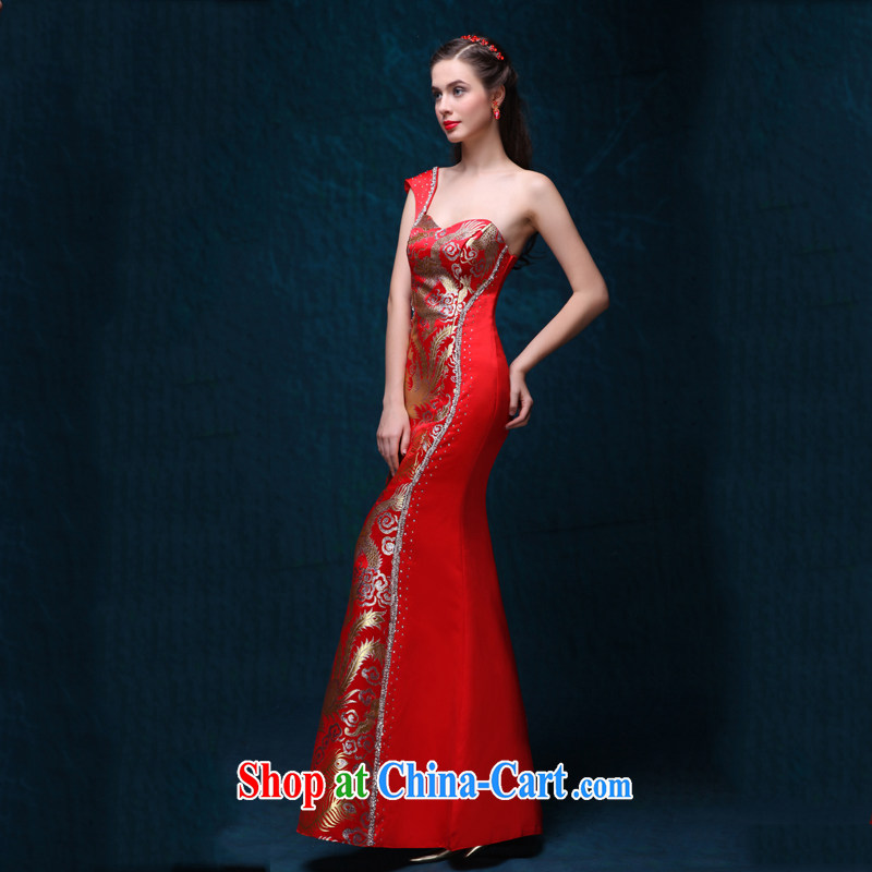 Toast serving long, sexy graphics thin crowsfoot single shoulder moderator service 2015 new summer bridal wedding dresses, elegant shoulder the drill long night at Merlion, red made 7 Day Shipping does not return does not change, love, and, shopping on th