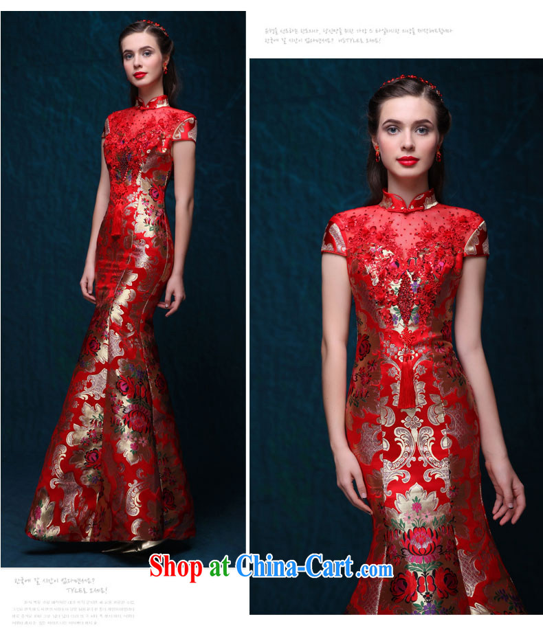 Toast serving long, Retro beauty embroidery at Merlion red 2015 new summer bridal wedding banquet dress red embroidered long at Merlion dress red made 7 Day Shipping does not return does not switch pictures, price, brand platters! Elections are good character, the national distribution, so why buy now enjoy more preferential! Health