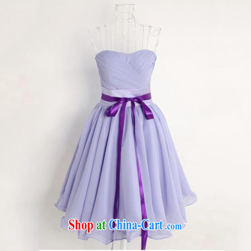 M card puzzle card 2015 new summer stars with bridesmaid dress sister skirt short bows service bridal gown light purple XL, mystery card (MEKAMIKA), shopping on the Internet