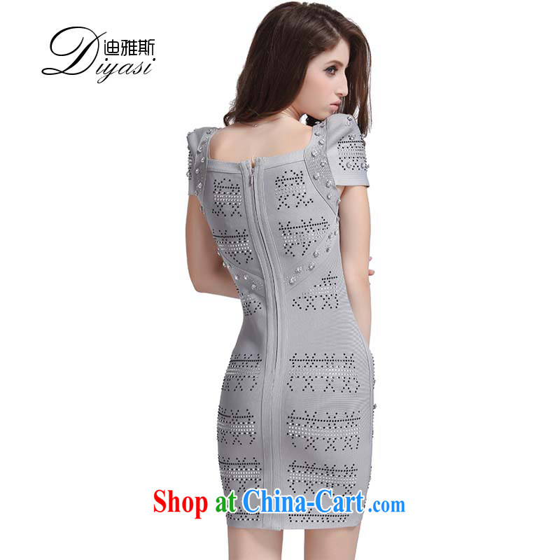 Yours sincerely, Walt Disney, American Standard nail Pearl gray dress bandage dress/sexy package and banquet dress, short nails Pearl gray L, Wah Kee, Trieste, and, shopping on the Internet
